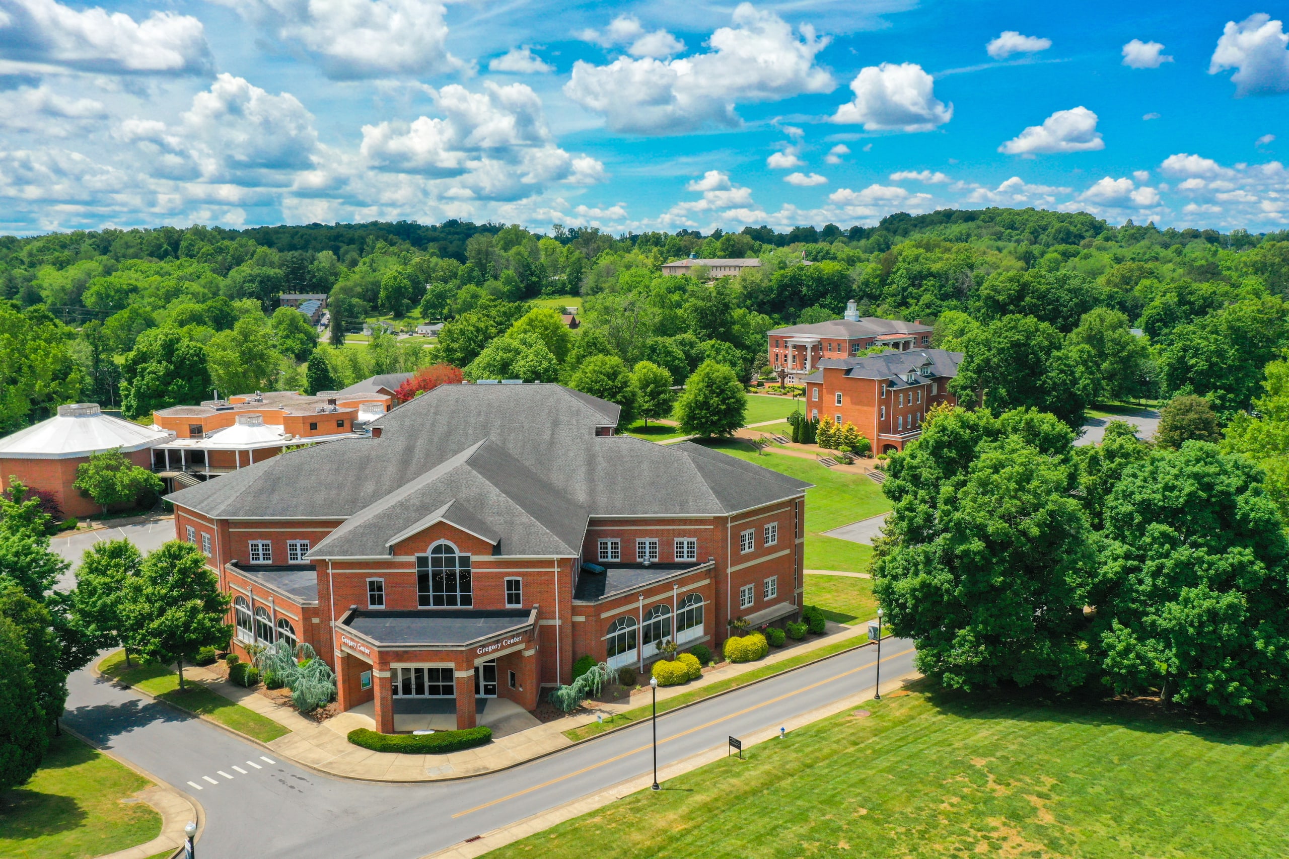 Drone photography of Milligan's Gregory Center